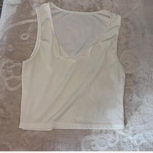 Women’s Tank Top — Cream Ribbed V-Neck